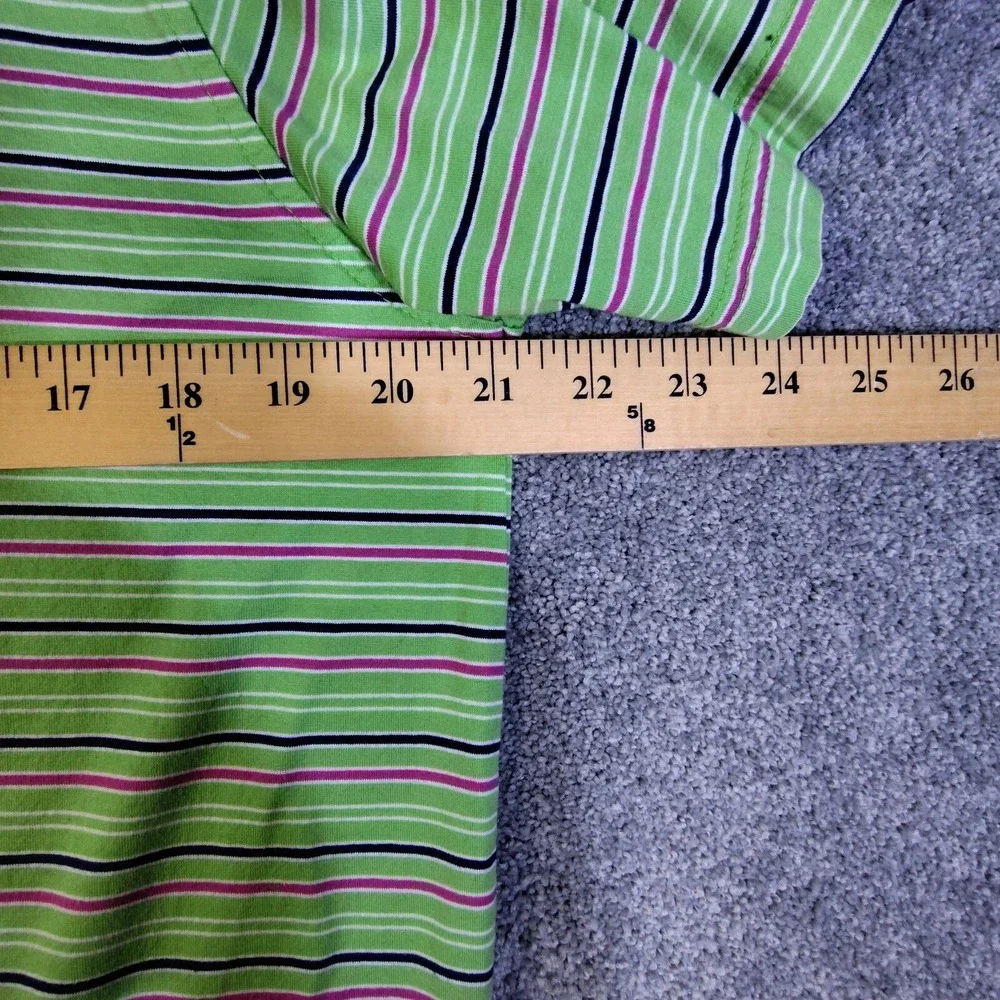 Carnoustie Performance Golf Polo Mens Medium Striped Green Short Sleeve Shirt